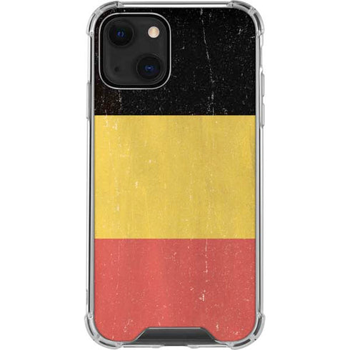Belgium Flag Distressed iPhone 13 Clear Case